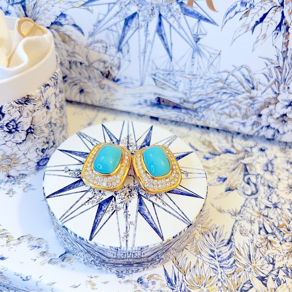 DIOR “Effervescent Peace” Gold Plated Clip On Earrings Jewelry by Christian Dior - Picture 8 of 11